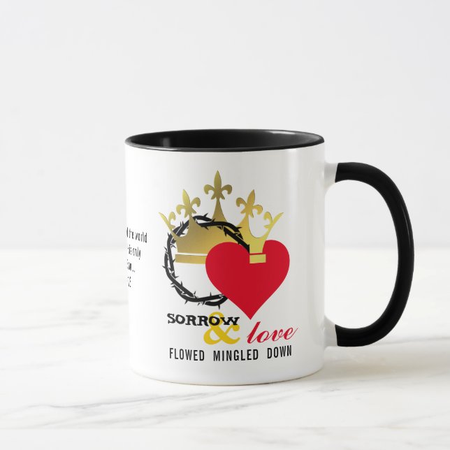 Christian Crown Thorns Heart Jesus Easter  Mug (Right)