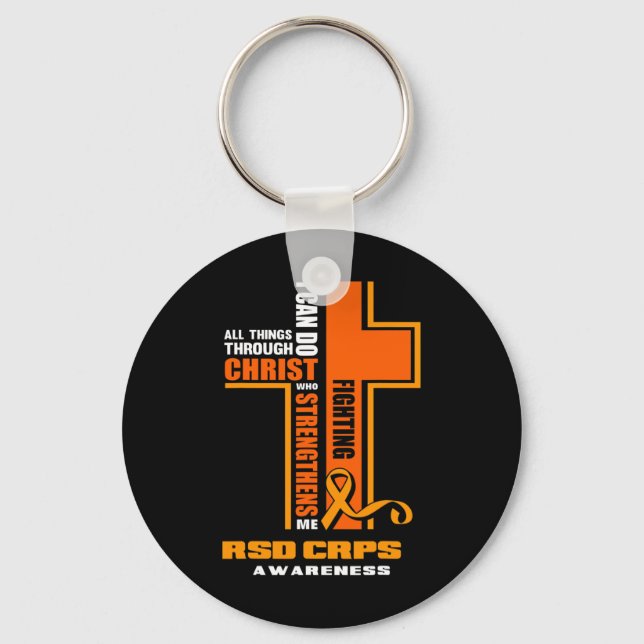 Christian Crps Warrior Fighter Rsd Crps Awareness  Keychain (Front)