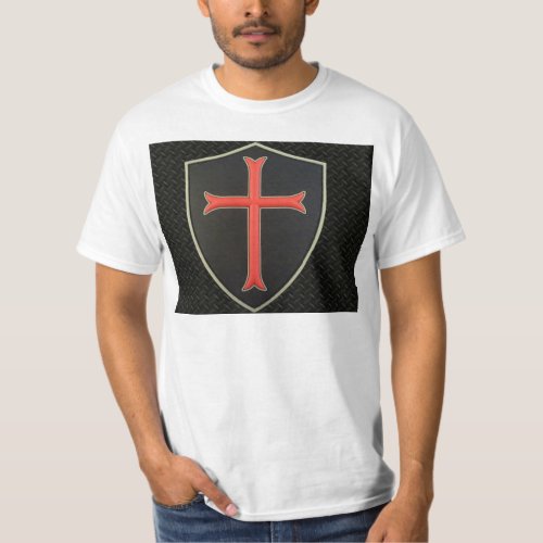 Christian Crusader Cross On Shield T_Shirt