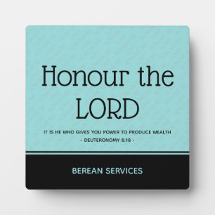 Christian Custom HONOUR THE LORD Inspirational UK Plaque