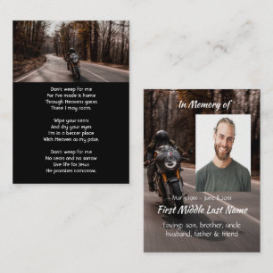 Christian Custom Memorial Photo Motorcycle Biker  Business Card