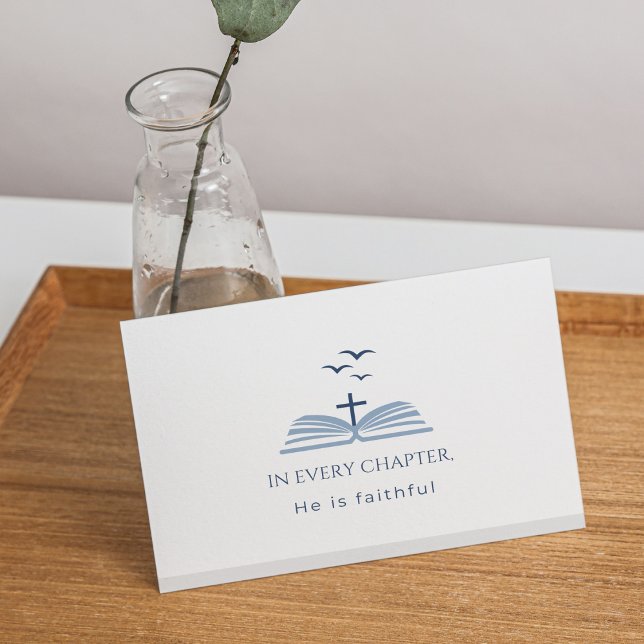 Christian Custom Message Scripture Inspirational Letterpress Thank You Card (Inside message and Scripture are fully editable or can be left blank.)