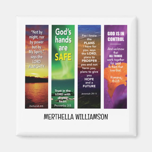 Christian Custom Name BIBLE SCRIPTURE VERSES Magnet (Front)