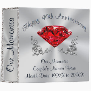 Christian Custom Ruby Wedding Anniversary Binder