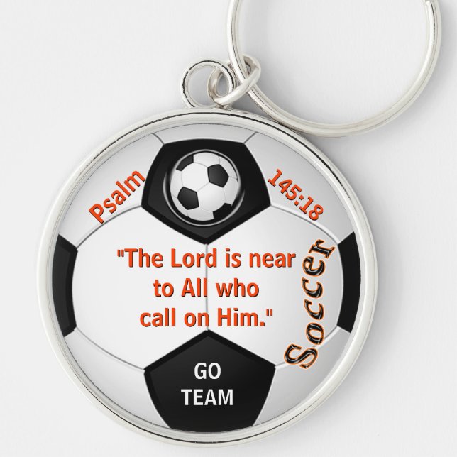 Christian Customizable Soccer Keychains YOUR TEXT (Front)