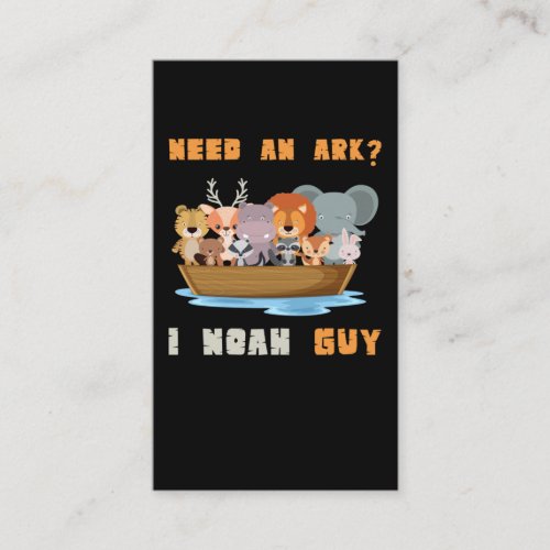 Christian Cute Animals Noah Ark Religious Pun Business Card