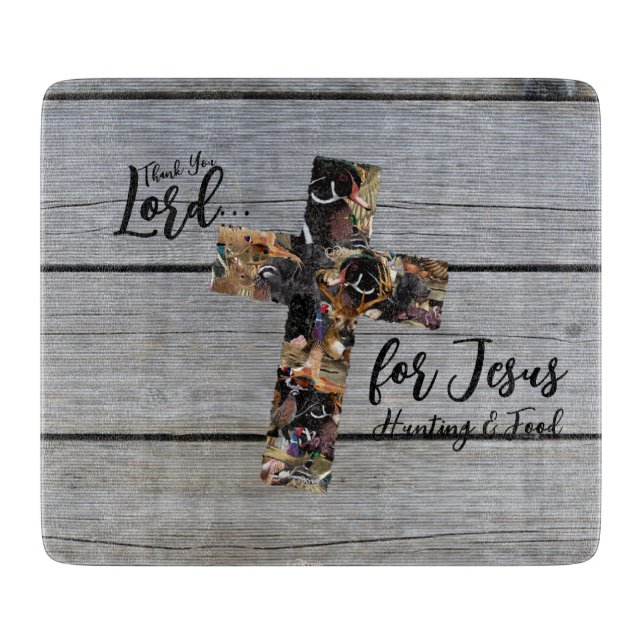 Christian Cutting Board, Wildlife Cross Board (Front)