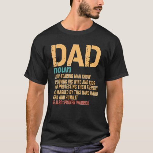 Christian Dad Definition Fathers Day Dad T_Shirt