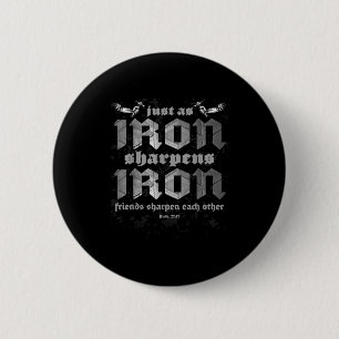 Christian Dad Iron Sharpens Iron Bible Proverbs Ve Button