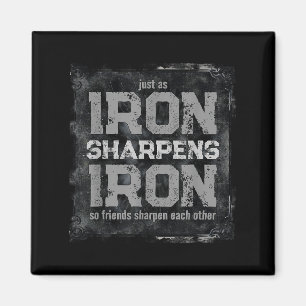 Christian Dad Iron Sharpens Iron Scripture Verse B Magnet