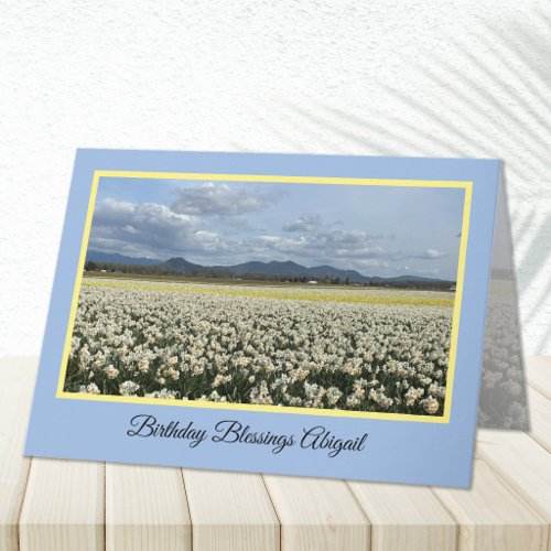 Christian Daffodil Field Birthday Card