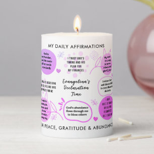 Christian Daily Affirmations Pillar Candle