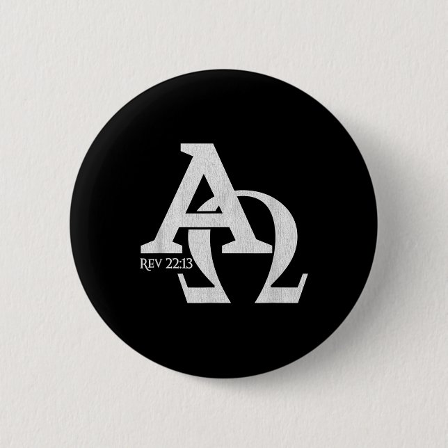 Christian Design - Alpha And Omega The Greek Lette Button (Front)