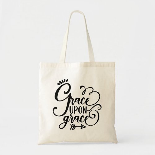 Christian Design Grace Upon Grace Tote Bag