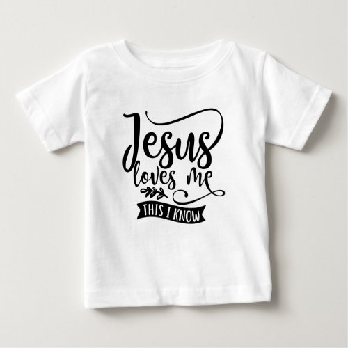 Christian Design Jesus Loves Me Baby T_Shirt