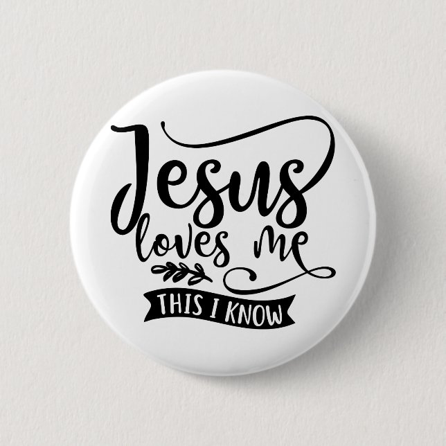 Christian Design Jesus Loves Me Button (Front)