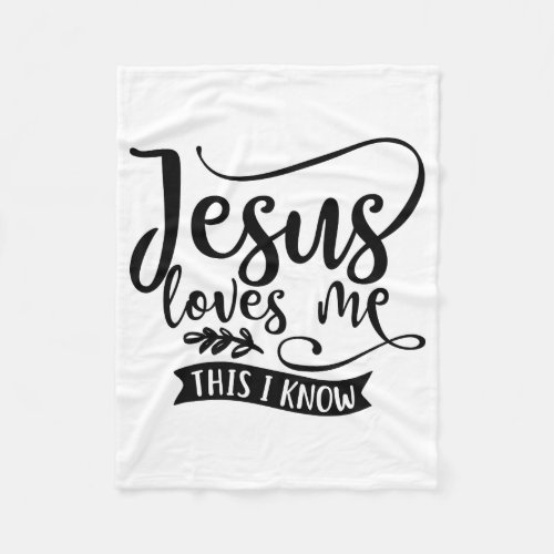 Christian Design Jesus Loves Me Fleece Blanket