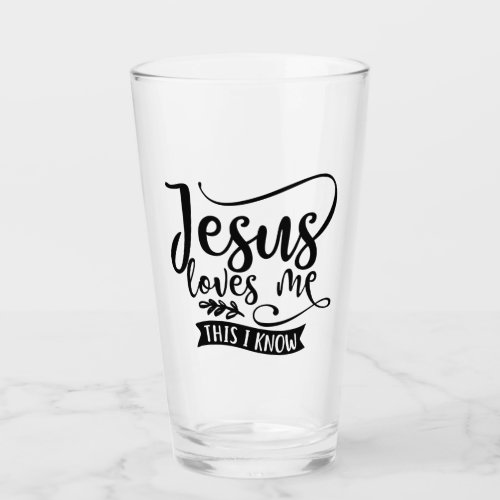 Christian Design Jesus Loves Me Glass