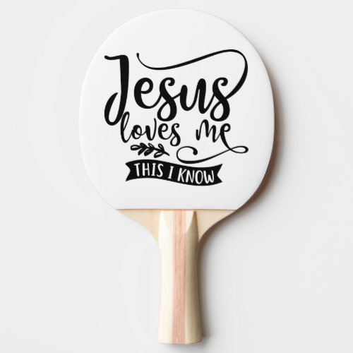 Christian Design Jesus Loves Me Ping Pong Paddle