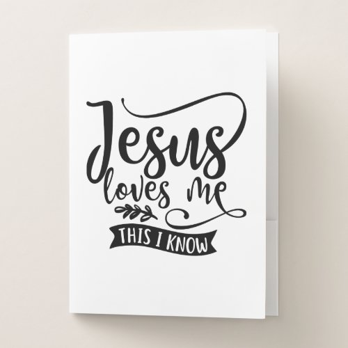 Christian Design Jesus Loves Me Pocket Folder