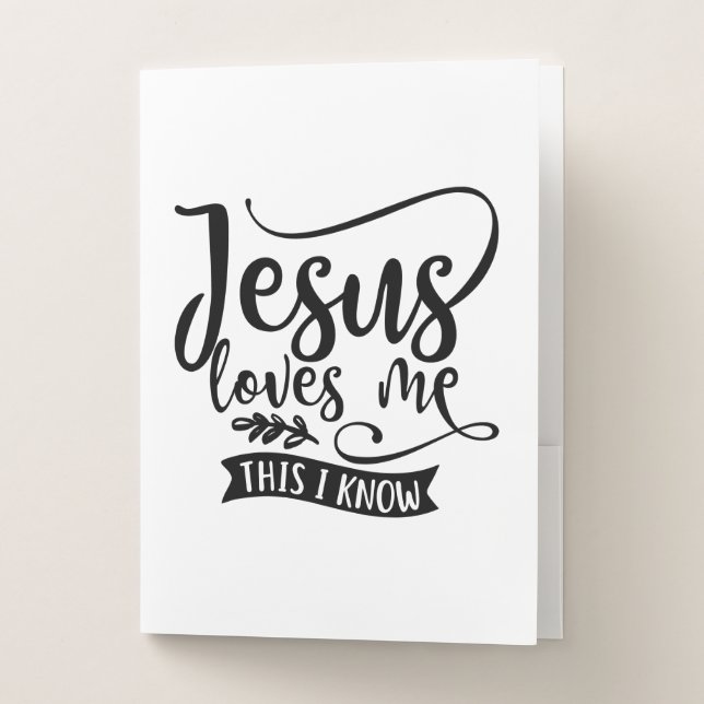 Christian Design Jesus Loves Me Pocket Folder (Front)