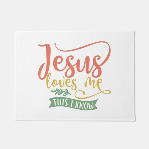 Christian Design Jesus Loves Me This I Know Doormat