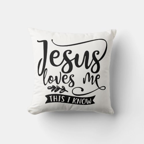 Christian Design Jesus Loves Me Throw Pillow