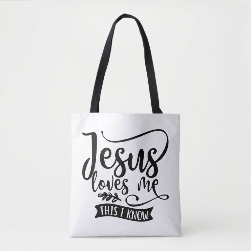 Christian Design Jesus Loves Me Tote Bag