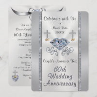 Christian Diamond Wedding Anniversary Invitations