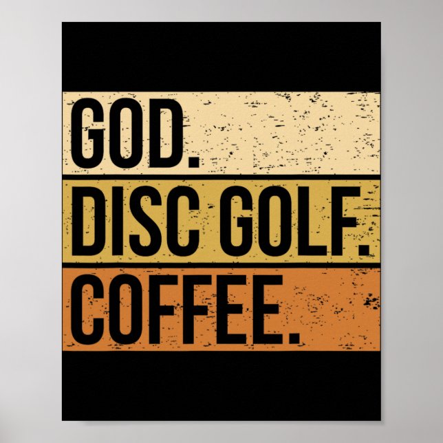 Christian Disc Golf Player Saying I God. Disc Golf Poster (Front)