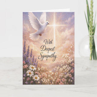 Christian Dove and Cross Sympathy Card