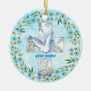 Christian Dove Cross ornament