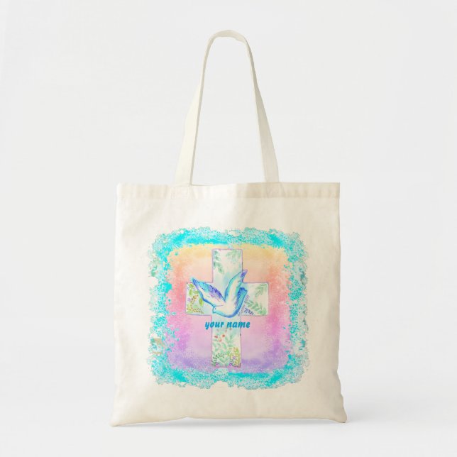 Christian Dove Cross  tote bag (Front)