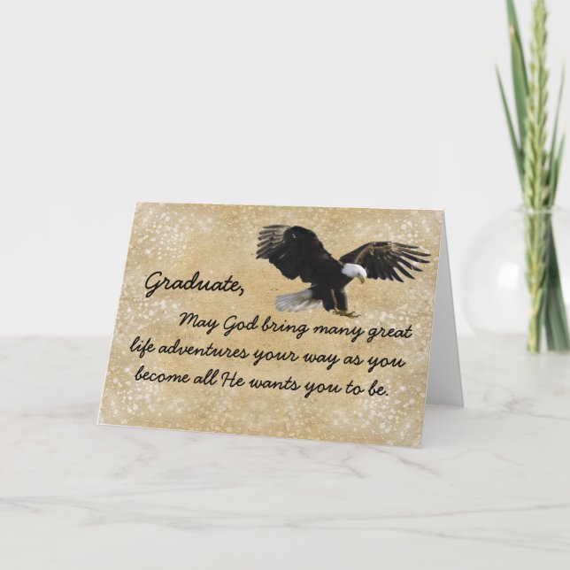 Christian Eagle Graduate Greeting Card (Front)