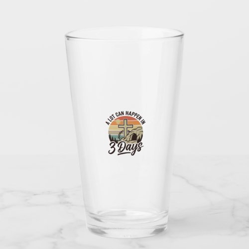 Christian Easter 3 Days Retro Cross Cave T-Shirt D Glass