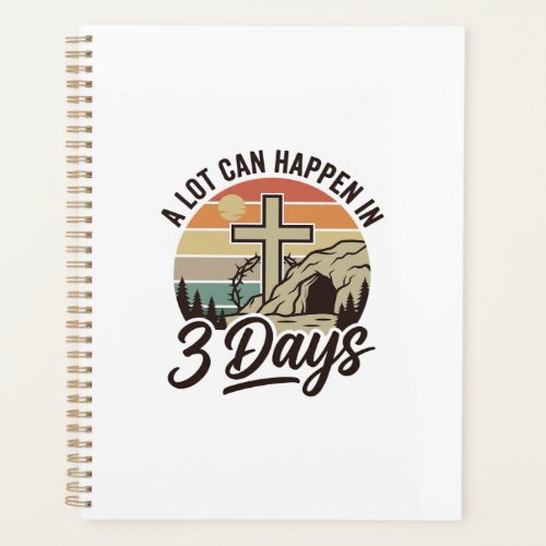 Christian Easter 3 Days Retro Cross Cave T-Shirt D Planner