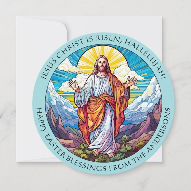 Christian Easter Blessings Jesus Resurrection Holiday Card (Front)