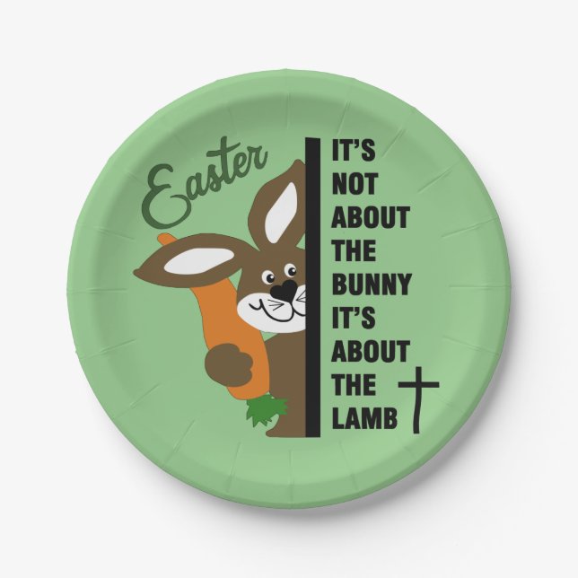 Christian Easter Bunny Paper Plates (Front)