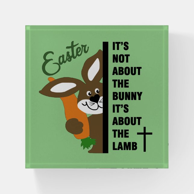 Christian Easter Bunny Paperweight (Front)