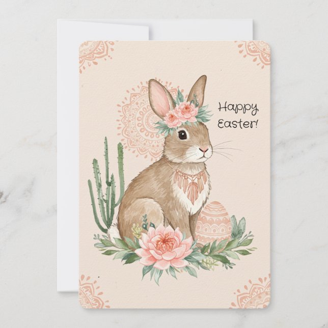 Christian Easter Bunny Prints & Printable Holiday Card (Front)