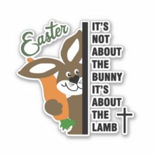 Christian Easter Bunny Sticker