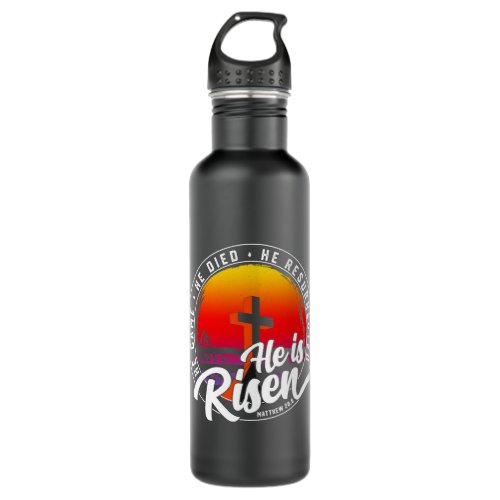 Christian Easter Christian He is Risen He resurrec Stainless Steel Water Bottle