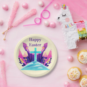 Christian Easter Cross Paper Plates