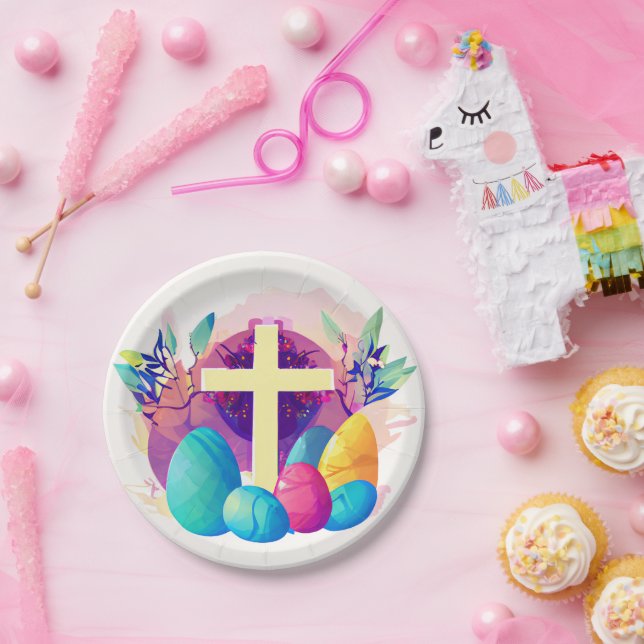 Christian Easter Cross    Paper Plates (Party)