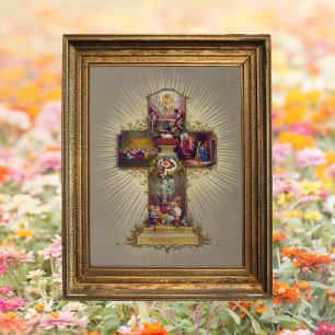 Christian Easter Cross Resurrection Jesus Christ Poster