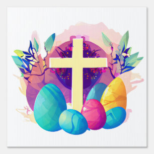 Christian Easter Cross   Sign
