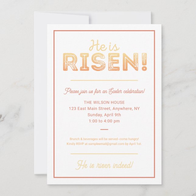 Christian Easter Invitation (Front)