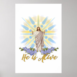 Christian Easter Jesus He is Alive Poster