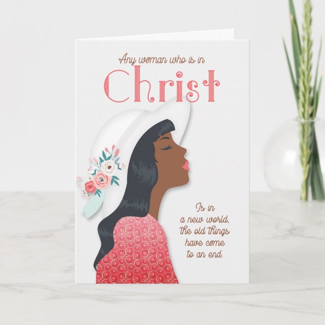 Christian Easter Scripture with African American Card (Front)