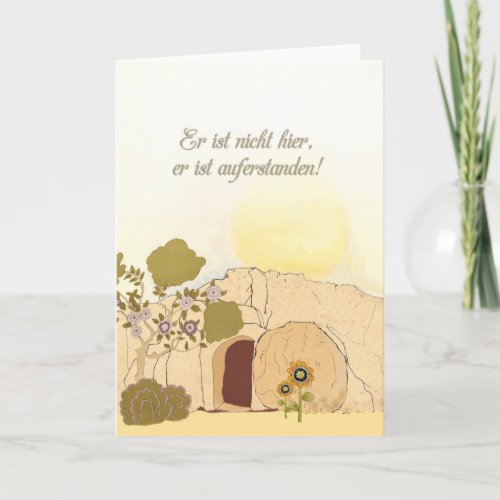 Christian Easter wishes in German He is risen Holiday Card